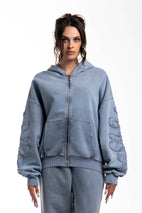 PATCH ZIPPER GREY/BLUE